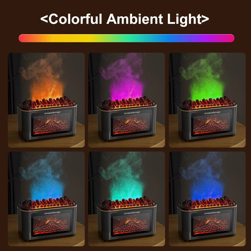 Aroma-Diffusor in Kaminholz-Optik mit Flammeneffekt – Ansicht 5