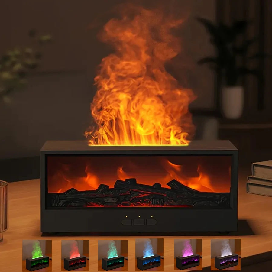 Aroma-Diffusor im Kamin-Look mit 3D-Flammeneffekt