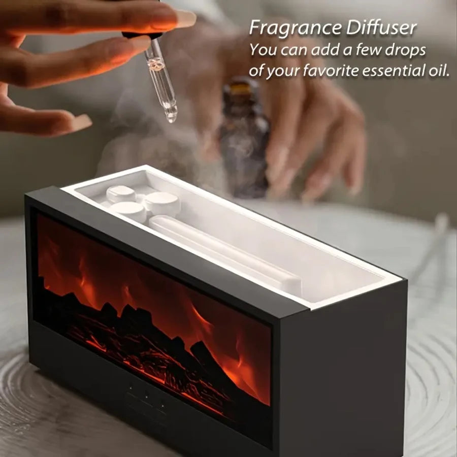 Aroma-Diffusor im Kamin-Look mit 3D-Flammeneffekt – Ansicht 4