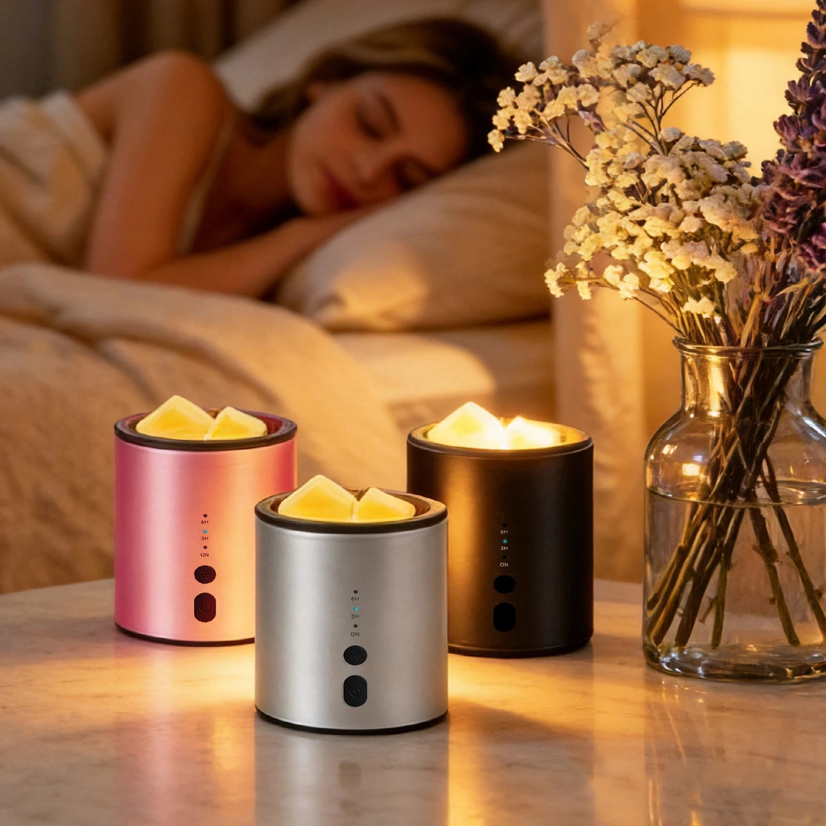 Duftlampe für Wachs-Melts und Duftöle mit RGB-Licht – Ansicht 2