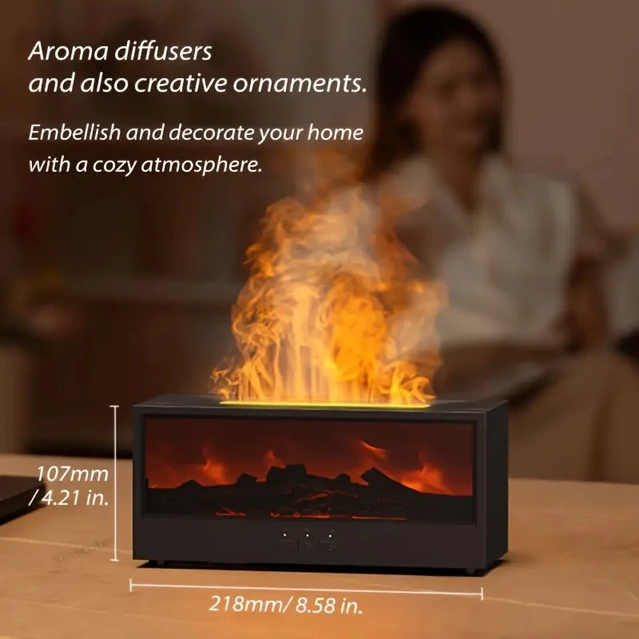 Aroma-Diffusor im Kamin-Look mit 3D-Flammeneffekt – Ansicht 3