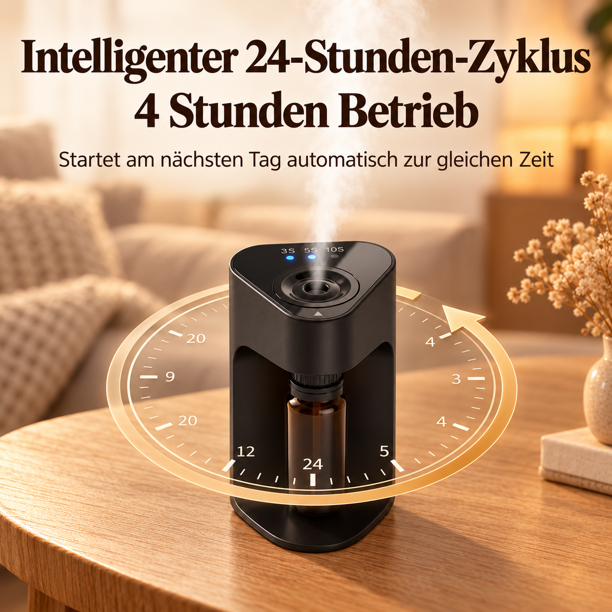 Intelligenter 24-Stunden-Zyklus mit vier Stunden Betrieb