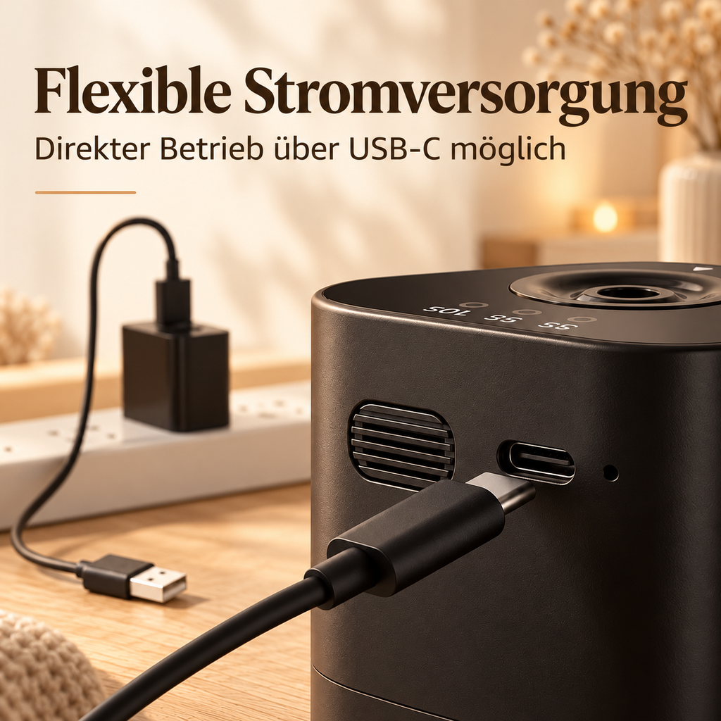 USB-C-Anschluss zur direkten Stromversorgung